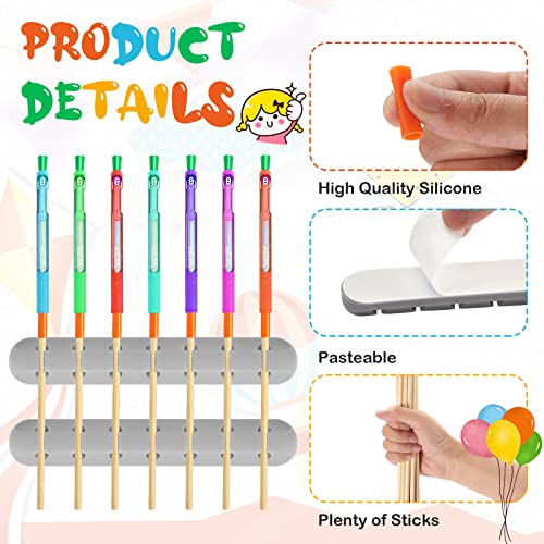 46 Pcs UV Epoxy Glitter Pen Holder Stand Turner Accessories with Nonstick Sleeves Silicone Pen Plugs Wooden Dowels Rods for DIY Craft Enthusiast Teling