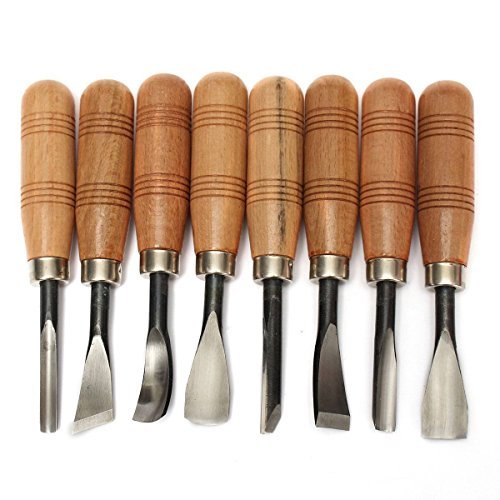 SUNREEK Wood Sculpture Carving Chisel Tool Set DIY Art Craft(8 Pcs)