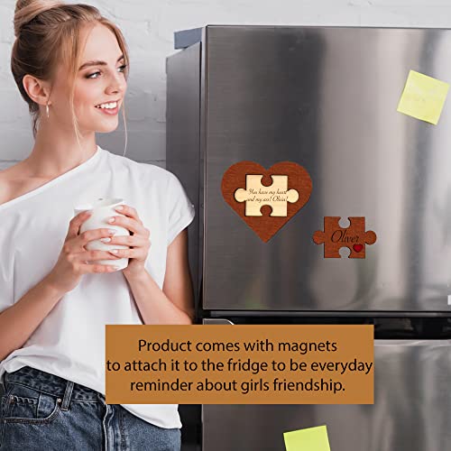 Personalized Romantic Gifts for Her - Custom Valentines Gifts for Him Engraved, Unique Valentine Puzzle Card, Wooden Heart Shaped Plaque, 5 Year Wood Top obsession