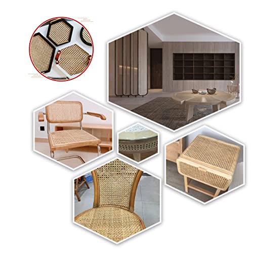 Natural Rattan Webbing Reed, 4mm/5mm/6mm Wicker Rattan Material Furniture Repairing, Basket Weaving Kit Braided Rattan Cane Webbing for Chair Making IMLAM
