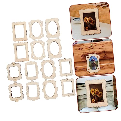 Anneome 40pcs Photo Frame Wedding Picture Frame Wedding Accessories Tablescape Decor Picture Frame Painting Craft Kit Wooden Picture Craft Frame Anneome