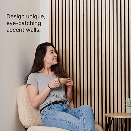 SLATPANEL Two Acoustic Wood Wall Veneer Slat Panels - Natural Oak | 94.49” x 12.6” Each | Soundproof Paneling | Wall Panels for Interior Wall Decor Slatpanel