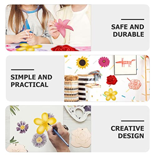 Sewroro 1 Set Painting Flower Wood Piece Unfinished Wood Slices Craft Flowers Flower Embellishments Flowers for Crafts Natural Wood Slices Wooden Sewroro
