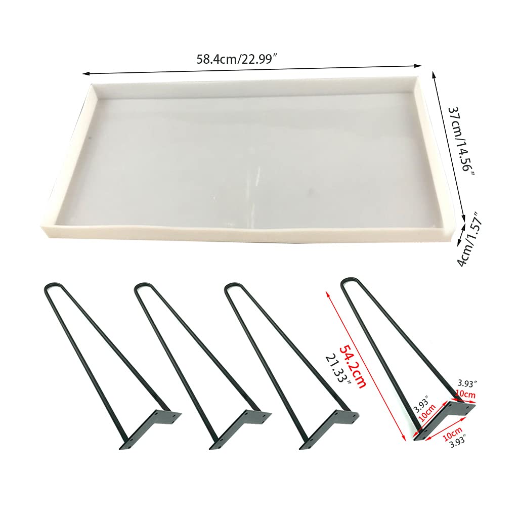 SOFEA Resin Pattern, River Table Silicone Mold with Table Legs Resin Epoxy Craft Polymer Clay Craft DIY Ornament Jewelry Making Tools SOFEA