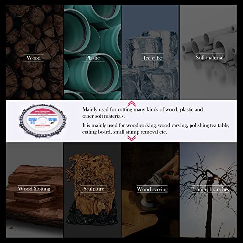 SHININGEYES 4 1/2 inch Wood Carving Disc Cut Chain Grinder Disc Chainsaw Grinding Wheel Chain Blade Circular Plate 7/8" Arbor, Circular Saw Blade 13 SHININGEYES