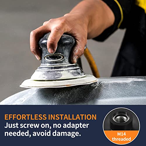 Pomsare 5 Inch Upgraded Hook and Loop Backing Pad with 80PCS Sanding Discs, Angle Grinder Attachments with 5/8-11, Drill Sanding Pad for Wood Sanding Pomsare