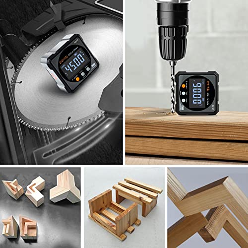 Digital Angle Finder with Electronic Laser - 4-side Strong Magnetic Angle Gauge, Cube Inclinometer with Backlight, Table Saw Miter Protractor, COROLLATA