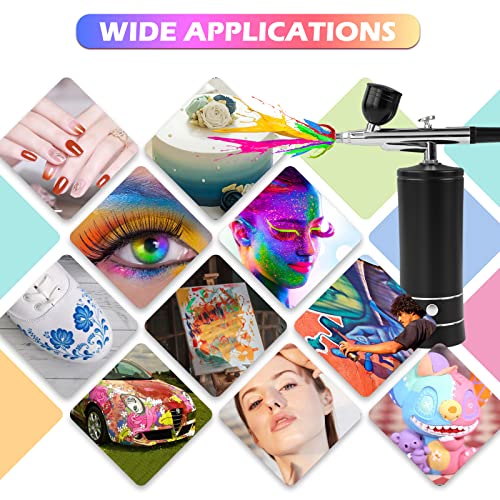 Airbrush Kit with Compressor, Air Brush Gun Rechargeable Portable High Pressure Air Brushes with 0.3mm Nozzle and Cleaning Brush Set for Painting, Nlapldy