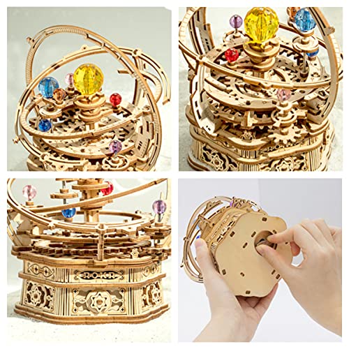 ROKR Classic Edition Orrery Music Box 3D Puzzle Wooden Model Kit for DIY Solar System Craft ROKR