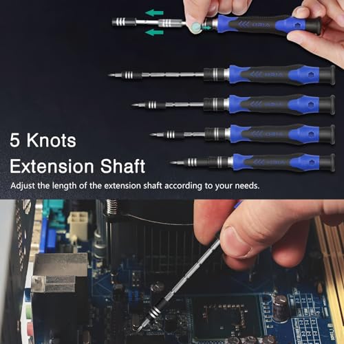 ORIA Precision Screwdriver Kit, 60 in 1 with 56 Bits Screwdriver Set, Magnetic Driver Kit with Flexible Shaft, Extension Rod for Mobile Phone, ORIA