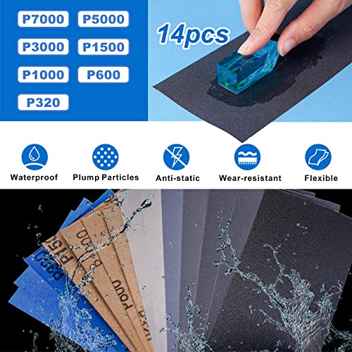 LET'S RESIN Resin Polishing Strips Kit,33Pcs Resin Supplies with Sandpaper,Resin File Kit &Blocks,Scissors,Wooden Brush,Cloth,Resin Tools for Epoxy LET'S RESIN