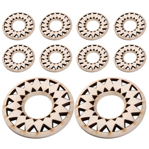 KALLORY 10pcs Unfinished Hollow Wood Slices Wooden Slices DIY Wooden Cutouts Painting Wood Slices KALLORY