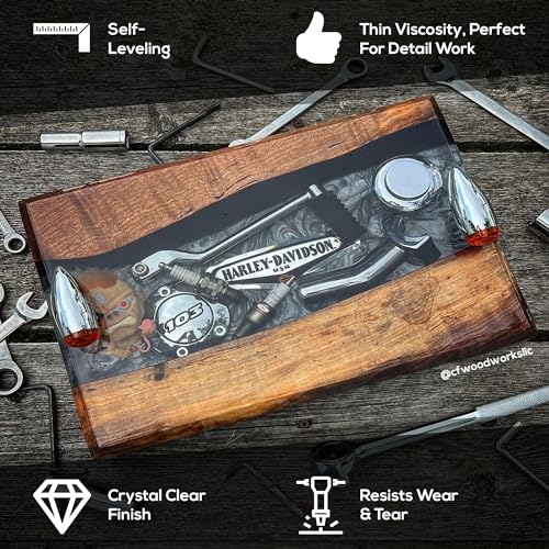 Deep Pour Epoxy Resin Liquid Glass 1.5 Gallon Kit, 2-4 inch Super Clear Flow Casting Resin Kit, High Temp Heat UV Resistant Epoxy, Bubble Free Food FGCI