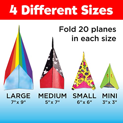 Creativity for Kids Fold and Launch Paper Airplanes - Create 80 Paper Planes, 2 Airplane Launchers, Crafts for Kids Age 6-8+ Creativity for Kids