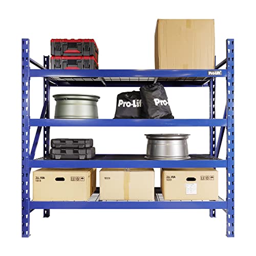 Pro-Lift Garage Storage Shelves - Heavy Duty 4-Tier Adjustable Metal Wire Shelving Units with 8000 lbs Total Capacity for Garage Basement Racking Pro-LifT