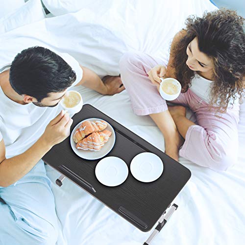 Lap Desk for Laptop,BUILDEC Adjustable Laptop Stand for Desk with Storage Drawer,Foldable Legs Standing Lap Table for Reading, Eating, Working, Buildec