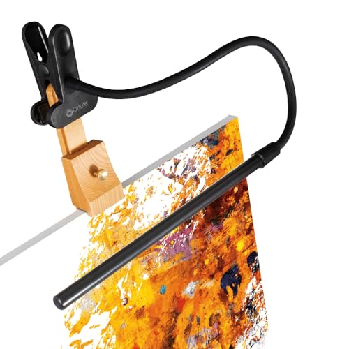OttLite Clip-On LED Easel Lamp with ClearSun LED Technology - Sturdy Clip Light with On/Off Switch Cord - Adjustable & Flexible Neck for Precise OttLite