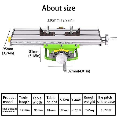 Compound Slide Table, MYSWEETY Worktable Milling Working Cross Table Milling Machine Compound Drilling Slide Table For Bench Drill Adjustme X-Y MYSWEETY