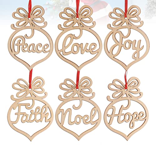 COHEALI 18 pcs Design DIY Twine Decorations Gift Christmas Unfinished Decor Festival Cutouts Wood Love Pendants Drawing Holiday Graffiti for Hope COHEALI