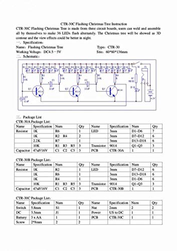 Colorful LED RGB LED Flashing Christmas Tree DIY Kits Electronics Colorful 3D Xmas Tree DIY Module Funny Kits PCB Board for Practice Learning ACEIRMC