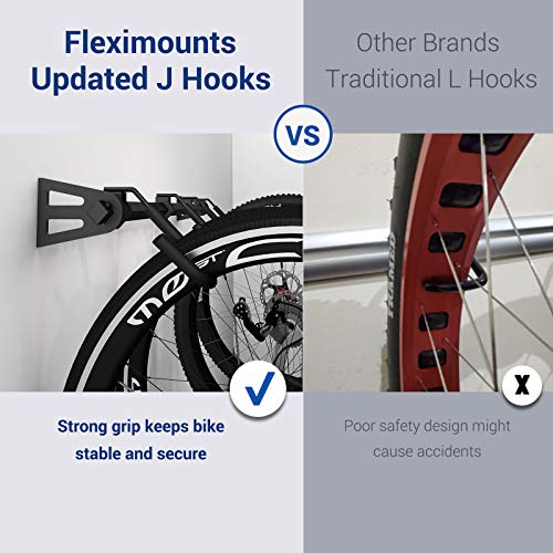 FLEXIMOUNTS 6-Bike Storage Rack for Garage, Heavy-Duty Wall Mount Hanger for Home & Garage, Holds Up to 300lbs FLEXIMOUNTS