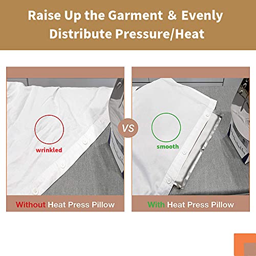 Heat Press Pillow Bundle - 8 Pack Including 4 Size Silver Heat Pressing Transfer Pillows, 2 Teflon Paper Sheets, 2 Rolls Heat Resistant Tape for Heat VCHOMY