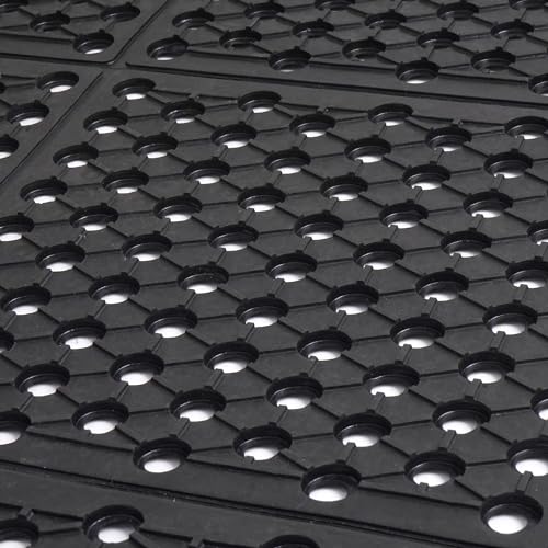 uyoyous Rubber Floor Mat with Drainage Holes 83"x35" Commercial Grade Grease Resistant Anti-Fatigue Rubber Floor Mat with Non-Slip Backing Heavy Duty uyoyous