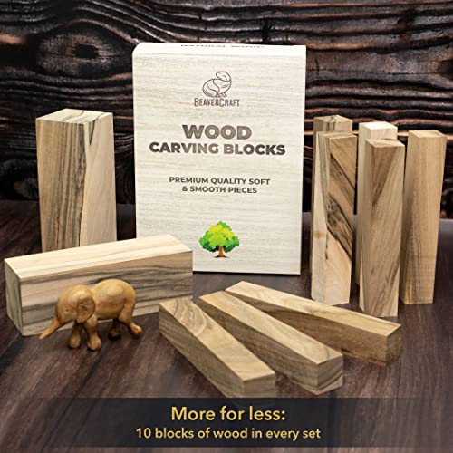 BeaverCraft BW10 Walnut Wood Carving Blocks Carving Wood Blocks Wood for Whittling Wooden Blocks for Crafts Whittling Wood Blocks Blank Cubes BeaverCraft