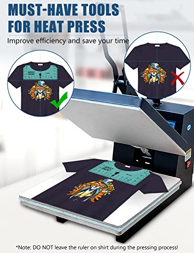 Tshirt Ruler Guide for Vinyl Alignment - T Shirt Measure Rulers Guide, Shirt Measurement Centering Tool Heat Press Screen Printing Embroidery Vowlove