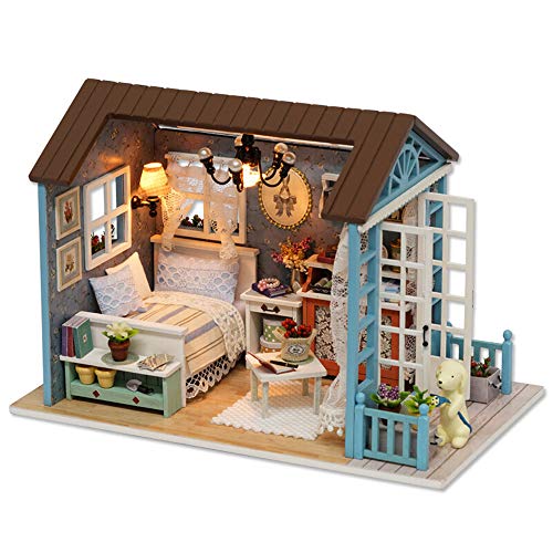 TuKIIE DIY Miniature Dollhouse Kit, 1:24 Scale Wooden Mini Christmas Doll House Accessories with Furniture for Kids Teens Adults(Forest Times) TuKIIE