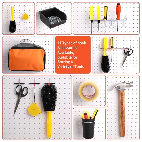 FALPRO 130PCS Pegboard Hooks Assortment - Peg board Hooks for Hanging Tools with Pegboard Bins & Cups,1/8-Inch Pegboard Wall Organizer - Ideal for FALPRO