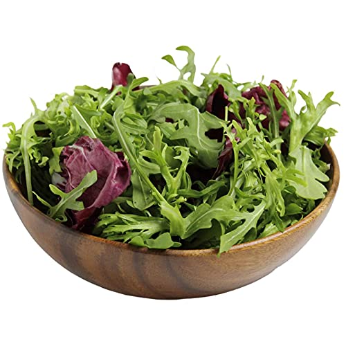 WRIGHTMART Wood Bowl, Set of 4 Bowls for Food, Salads, Pasta, Cereals, Nachos, Chips, Trail and Nut Mixes, Rustic Durable Hand Crafted Acacia Dining WRIGHTMART