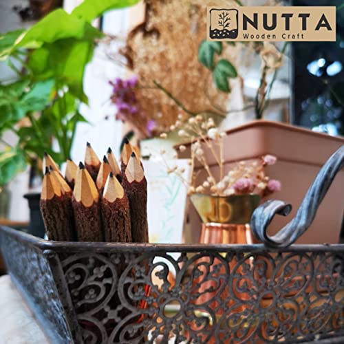 NUTTA - 12 Pencils Graphite Wooden Pencils Rustic Branch & Twig Wood Pencil Home Decoration or Gift Handmade Wooden Craft DIY Decorate Room Decor NUTTA