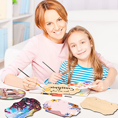 15PCS Unfinished Hanging Wood Sign, Rectangle Blank Wooden Hanging Wooden Slices for DIY, Wood Plaque Wooden Slices Banners with Ropes for Painting BAPHILE