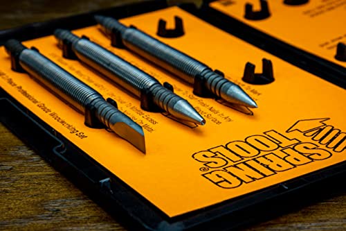 SpringTools CA198 3 Piece Woodworking Set with Nail Starter, Nail Set, Wood Chisel, Center Punch Spring Tools