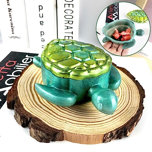 Sea Turtle Box Resin Mold with Lid, Creative Container Epoxy Resin Casting Mould, Sea Animal Silicone Storage Mold DIY Jewelry Holder Trinket Plate Wehous