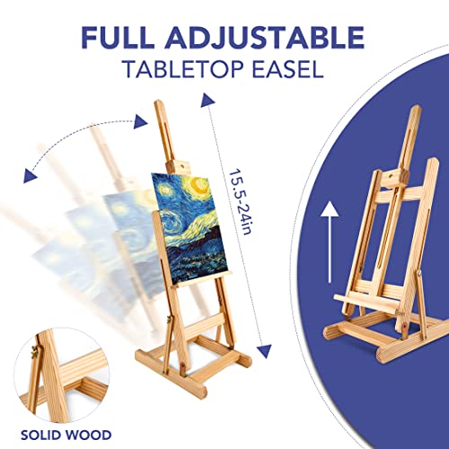 Professional Acrylic Paint Set, 60PCS with Paint Brushes,Acrylic Paint,Easel,4 Sizes Blank Canvases,Palette, Paint Knives,Brush Cup and Art Sponges ESRICH