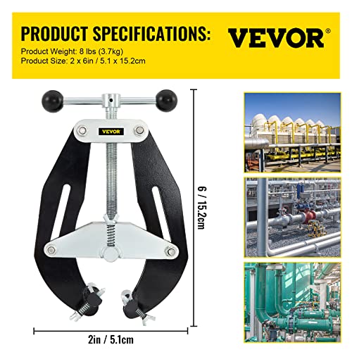 VEVOR Pipe Clamp, 2 to 6 in, High Strength Ultra Clamp with Quick Acting Screws, Steel Pipe Alignment Tool with Lightweight Design, Black VEVOR