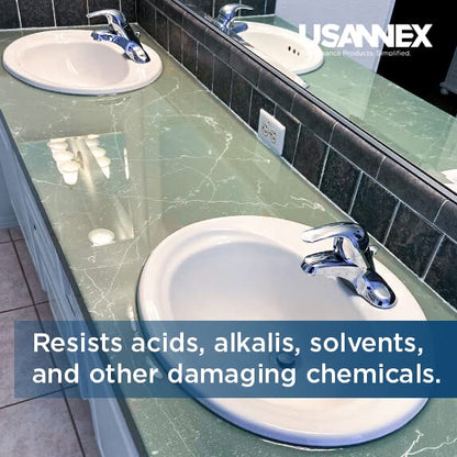 USANNEX Industrial-Grade Epoxy Coating Kit for Table Top & Countertop - Easy to USE, Long Lasting Resin Ideal for Metal - Woodwork. Resists Acids,