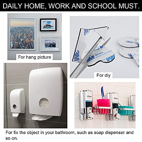 Double Sided Foam Tape Strong Pad Mounting,Black Self-Adhesive Tape Include Square Round and Rectangular(60Pcs) Tstfadac