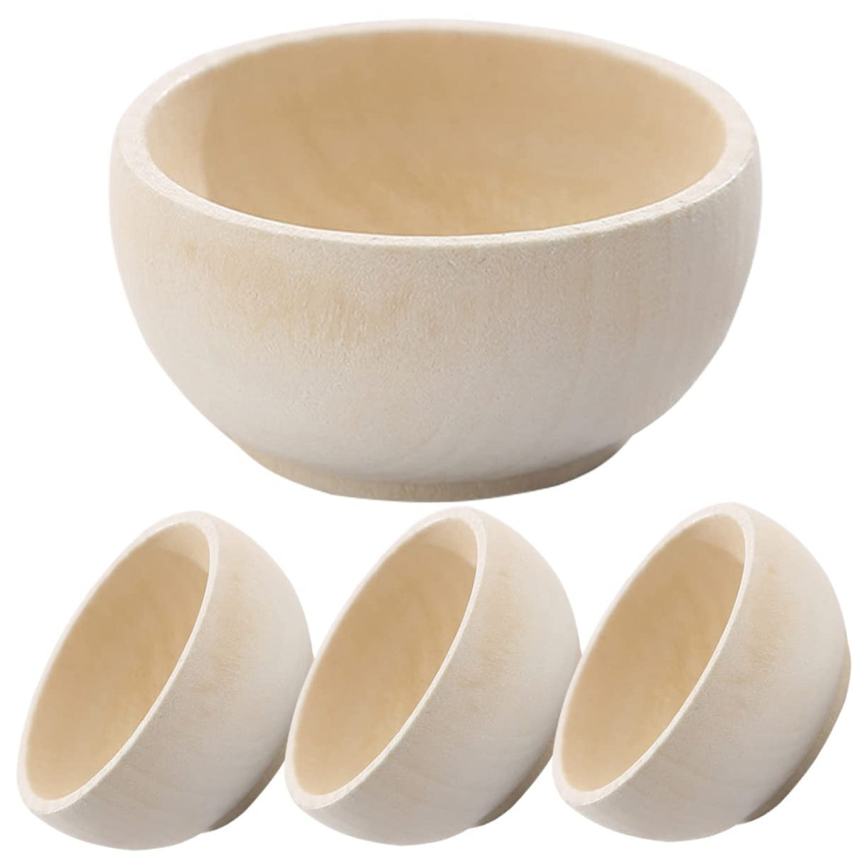 Abaodam 12 pcs small wooden bowl wooden crafts wooden cutlery dinnerware small wood bowls unfinished wood bowls wood bowl Delicate Wood Simulated Abaodam