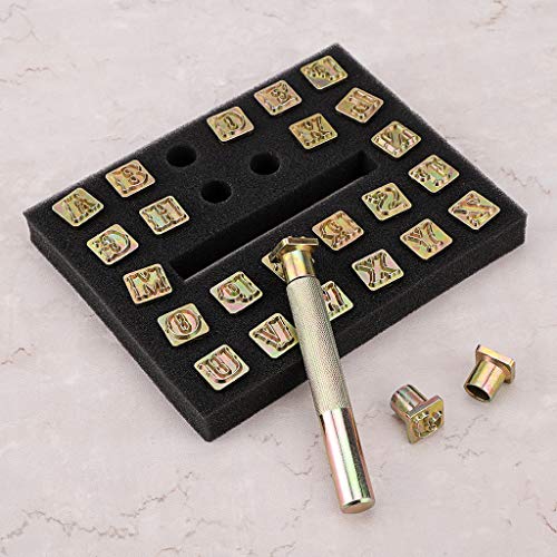 OwnMy Capital Letters Stamp Set, 1/2” / 13mm Alphabet Stamp Tools Set Leather Craft Stamping Tools Leather Art Craft Tool (13mm - 27pcs) OwnMy