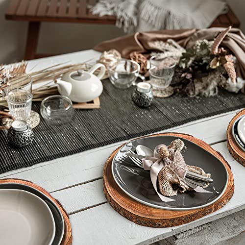 Nicunom 2 Pack Natural Wood Slice, Large 9"-10"/11"-12" Unfinished Rustic Wood Slices Cheese Server Round Wood Board for DIY Crafts Christmas Wedding Nicunom