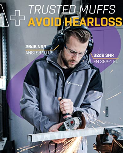 Vanderfields Ear Protection Earmuffs - Shooting Ear Muffs for Noise Cancelling - Passive Reduction for Safety Hearing - Adult Headphones for Lawn Vanderfields