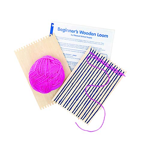 Colorations RLOOM Beginners Wooden Loom, Set of 12, for Kids, Arts & Crafts, Weaving, Craft Activity, Motor Skills, Critical Thinking, Basket, Colorations