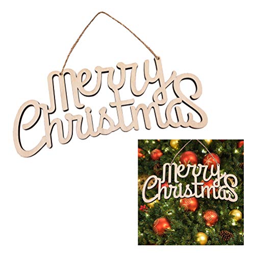 SUPVOX Merry Christmas Wooden Cutout Letter Plaque Hanging Signs Home Decoration SUPVOX