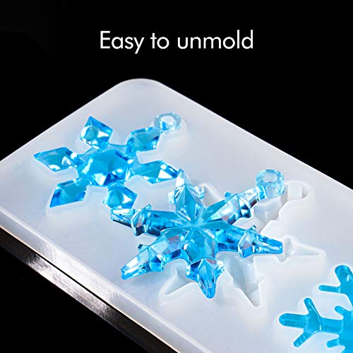 NiArt DIY Epoxy Resin Casting Silicone Mold 11 Snowflake Handmade Art Craft Christmas Tree Ornament Necklace Earring Jewelry Pendant Keychain Holiday NiArt