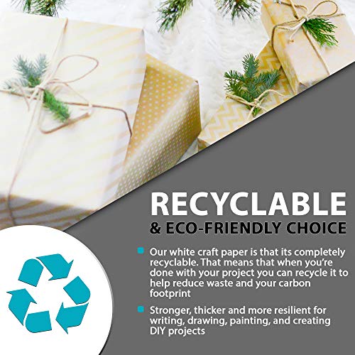 Made in USA White Kraft Paper Wide Jumbo Roll 48" x 1200" (100ft) Ideal for Gift Wrapping, Art &Craft, Postal, Packing Shipping, Floor Protection, Creative Paper Co