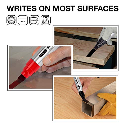 ZEYAR Permanent Marker Pens, JUMBO Size, Aluminum Barrel, Set of 2, Premium Waterproof & Smear Proof Markers, Quick Drying, Writes on most surfaces ZEYAR