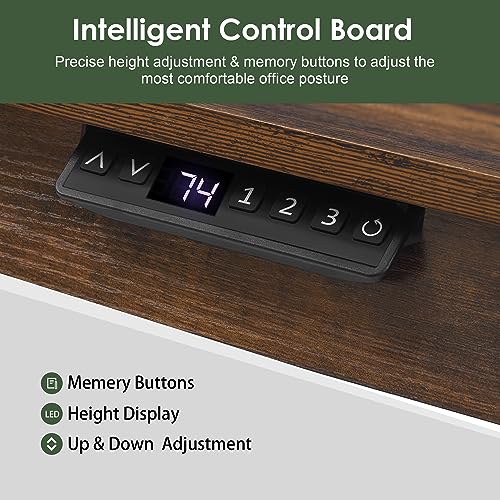 Yoimori Electric Standing Desk with Drawer,48 x 24 Inches Standing Desk Adjustable Height Desk with 12W Wireless Charging,One-Piece Wooden Desktop Yoimori